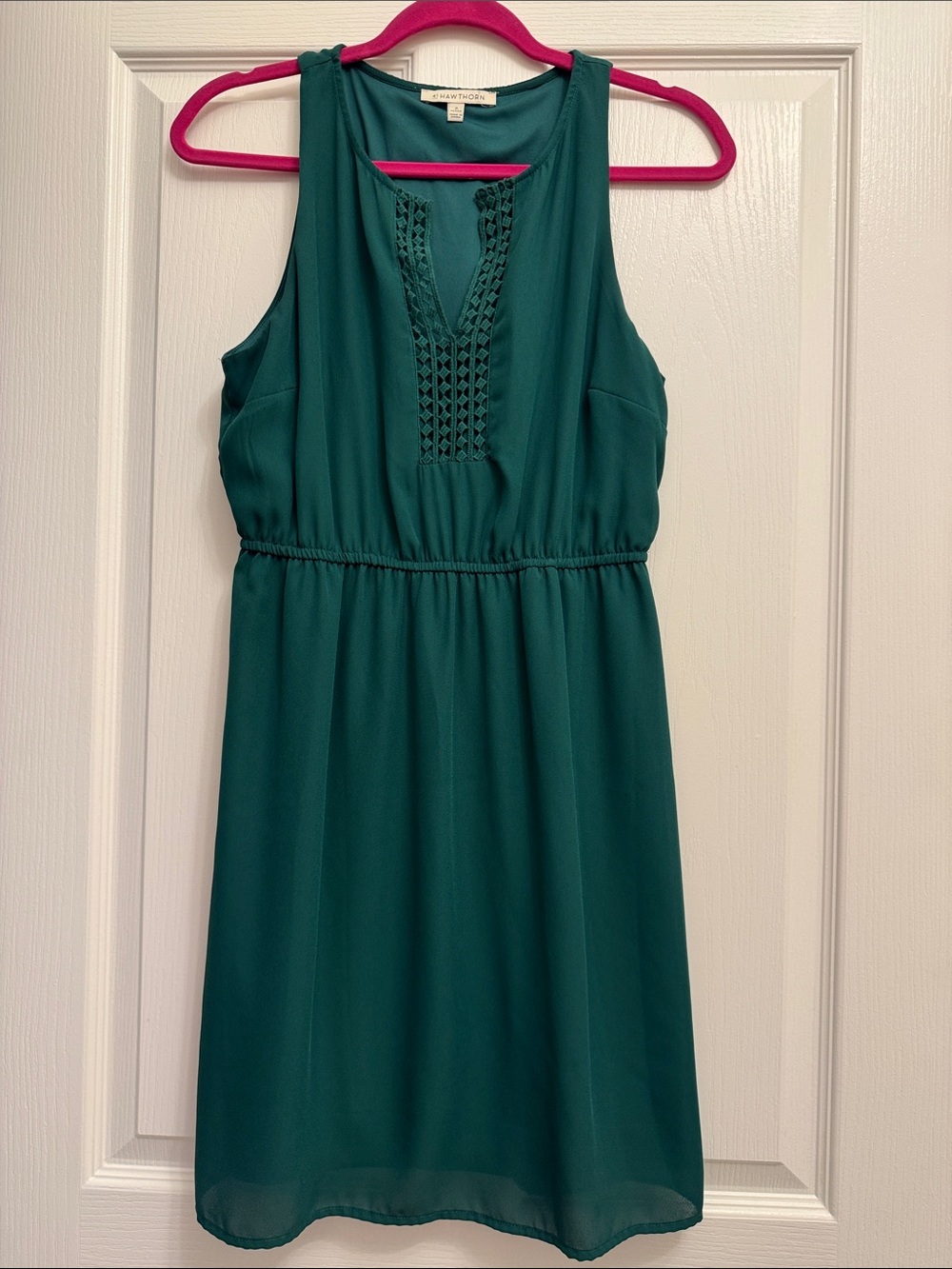 41 Hawthorn Green Sleeveless Dress with Crochet Front